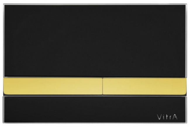 740-1105  панель смыва Select стеклянная (черн/золото)