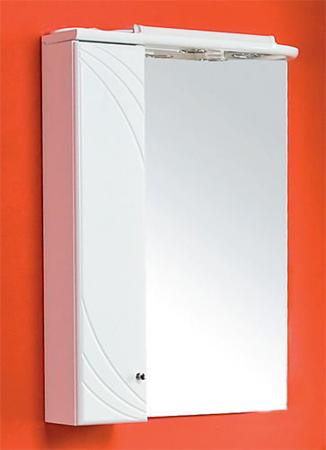 132-2(LEV) зеркало-шкаф ПИНТА М 60 лев бел.гл.